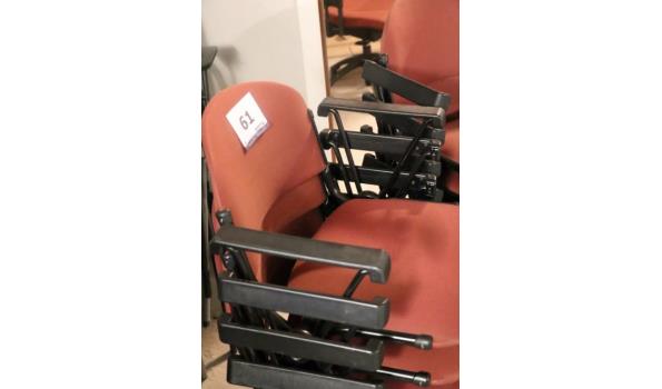 8 stapelbare stoelen, stof bekleed